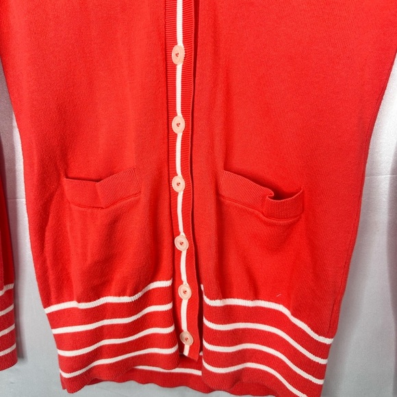 Brook Brothers Orange/Coral V-Neck Cardigan Sweater Size XS - Picture 2 of 10